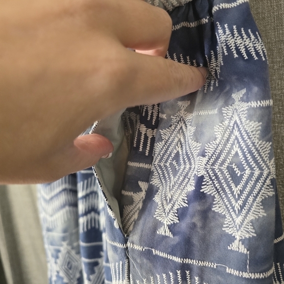 Lane Bryant 6th & Lane Womens Embroidered Tie-Dye Blue Midi Skirt Raw Hem 18/20 - Picture 5 of 7